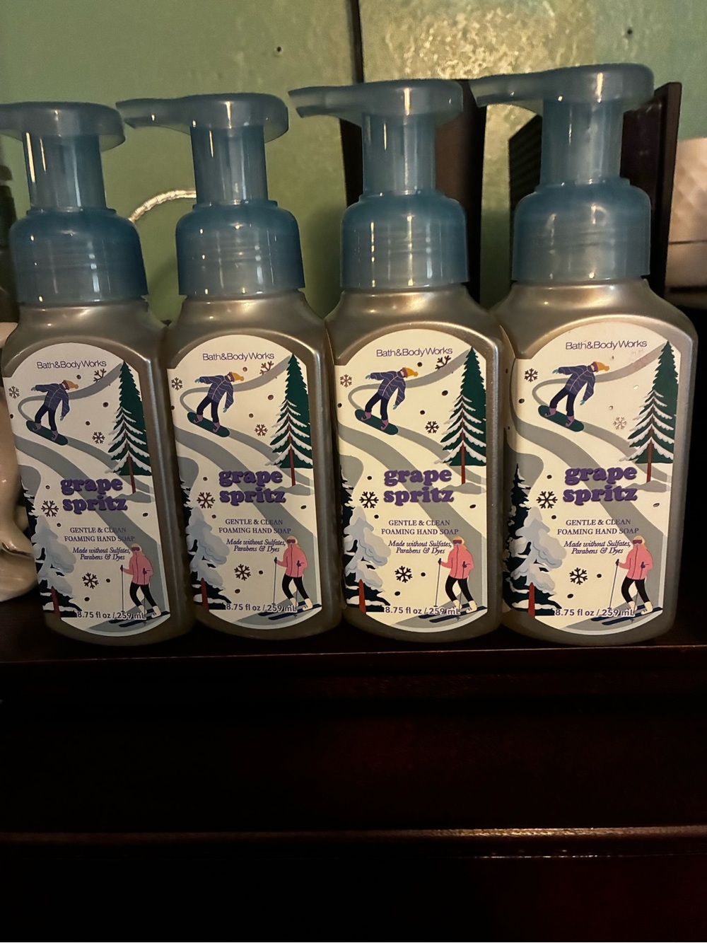 Bath & Body Grape Spritz Foaming Hand Soap - Gentle & Clean - Blue (4 Pack)